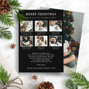 Schwarze Weihnachts-Foto-Collage-Urlaubskarte Feiertagskarte