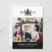 Schwarze Weihnachts-Fotocollage Weihnachtskarte Feiertagskarte (Vorderseite)