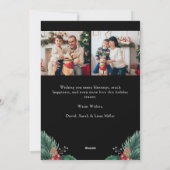 Schwarze Weihnachts-Fotocollage Weihnachtskarte Feiertagskarte (Rückseite)