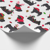 Schwarze Weihnachtsbäder Weiß Geschenkpapier (Ecke)