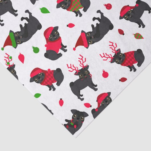 Schwarze Weihnachtsbäder Weiß Seidenpapier (Ausschnitt)