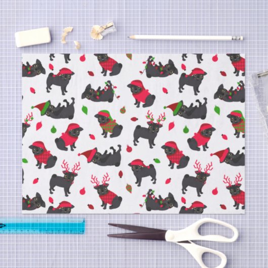 Schwarze Weihnachtsbäder Weiß Seidenpapier (Handwerk)