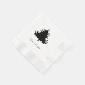 Schwarze Weihnachtsbaum-Feierparty Serviette (Ecke)