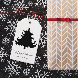 Schwarze Weihnachtsbaum-Geschenkanhänger Geschenkanhänger
