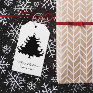 Schwarze Weihnachtsbaum-Geschenkanhänger Geschenkanhänger