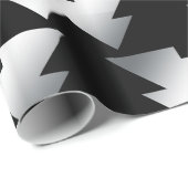 Schwarze Weihnachtsbäume auf Silber Geschenkpapier (Rolleneckpunkt)