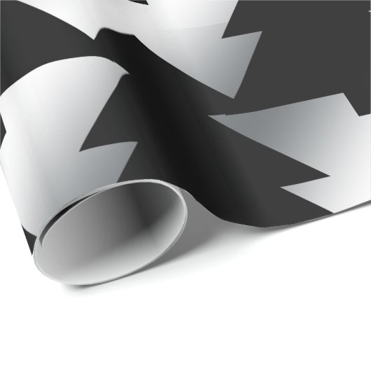 Schwarze Weihnachtsbäume auf Silber Geschenkpapier (Rolleneckpunkt)