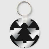 Schwarze Weihnachtsbäume auf Silber Schlüsselanhänger (Vorderseite)