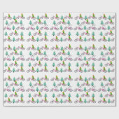 Schwarze Weihnachtsbäume Snowman Wrapping Paper Geschenkpapier (Flach)