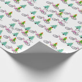 Schwarze Weihnachtsbäume Snowman Wrapping Paper Geschenkpapier (Ecke)