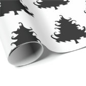 Schwarze Weihnachtsbaumen Muster Geschenkpapier (Rolleneckpunkt)
