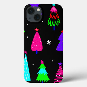 Schwarze Weihnachtsbaumkunst, bunt Pop Case-Mate iPhone Hülle