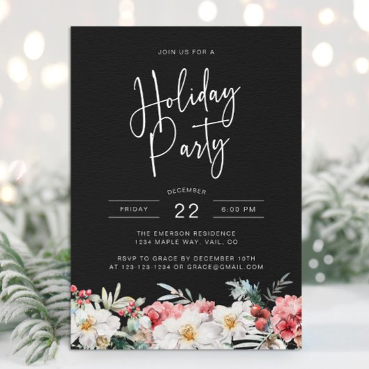 Schwarze Weihnachtsfeier Einladung