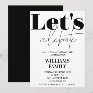 Schwarze Weihnachtsfeier  Lasst uns feiern Einladung