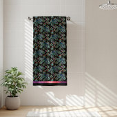 Schwarze Weihnachtsfeier und Ziermuster Badehandtuch