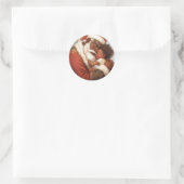 Schwarze Weihnachtsfreude Runder Aufkleber (Tasche)