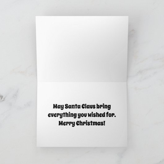 Schwarze Weihnachtskarte Karte (Innenseite)