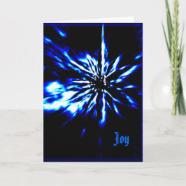 Schwarze Weihnachtskarte, leuchtend blau und weiß Feiertagskarte