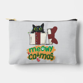 Schwarze Weihnachtskatze in Weihnachtsbaumleuchten Zubehörtasche