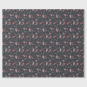 Schwarze Weihnachtskatzen Geschenkpapier (Flach)