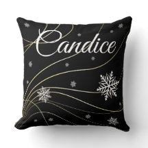 Schwarze Weihnachtskissen im Stil.