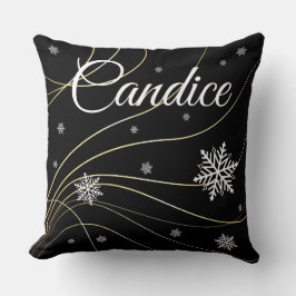 Schwarze Weihnachtskissen im Stil. Kissen