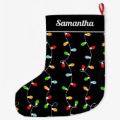 Schwarze Weihnachtslichter als Geschenk Großer Weihnachtsstrumpf (Rückseite)