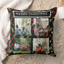 Schwarze Weihnachtsmuster 4-Foto-Collage