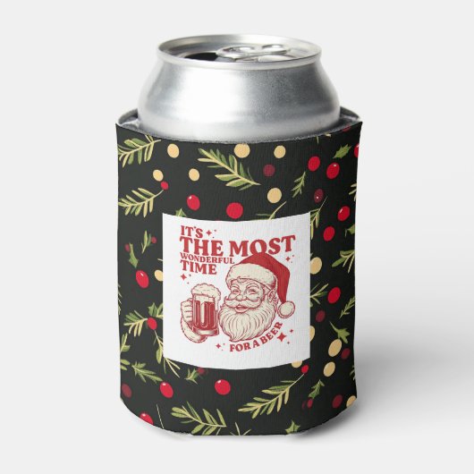 Schwarze Weihnachtsmuster Dosenkühler (Kanne Vorderseite)