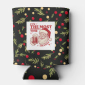 Schwarze Weihnachtsmuster Dosenkühler (Rückseite)