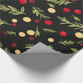 Schwarze Weihnachtsmuster Geschenkpapier (Ecke)