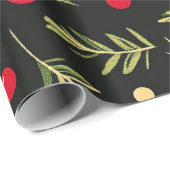 Schwarze Weihnachtsmuster Geschenkpapier (Rolleneckpunkt)