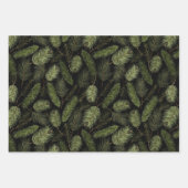 Schwarze Weihnachtsmuster Set Geschenkpapier Set (Vorderseite 3)