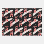 Schwarze Weihnachtsmuster Set Geschenkpapier Set (Vorderseite 2)