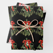 Schwarze Weihnachtsmuster Set Geschenkpapier Set (Beispiel)