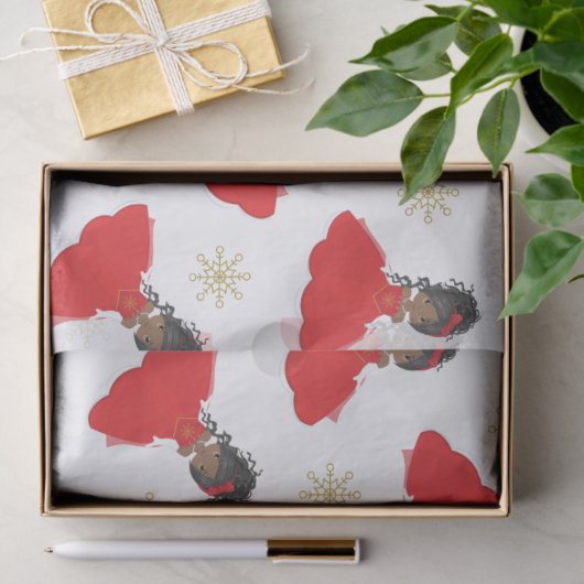 Schwarze Weihnachtsprinzessin Seidenpapier (Geschenk)