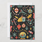 Schwarze Weihnachtsschmuck - Einladung (Rückseite)