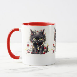 Schwarze Weihnachtswut Katzen-Tasse Tasse