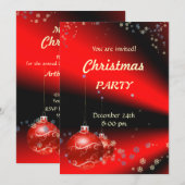 Schwarze Weihnachtszeit-Party Einladung (Vorne/Hinten)