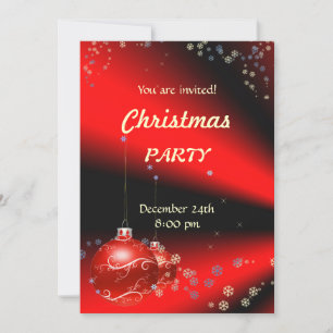 Schwarze Weihnachtszeit-Party Einladung
