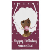 Schwarze Weiße Afro, Bubblegum, Sterne, Lila Kleine Geschenktüte (Rückseite)