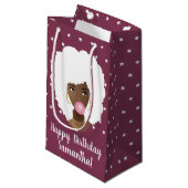 Schwarze Weiße Afro, Bubblegum, Sterne, Lila Kleine Geschenktüte (Vorderseite Schrägansicht)