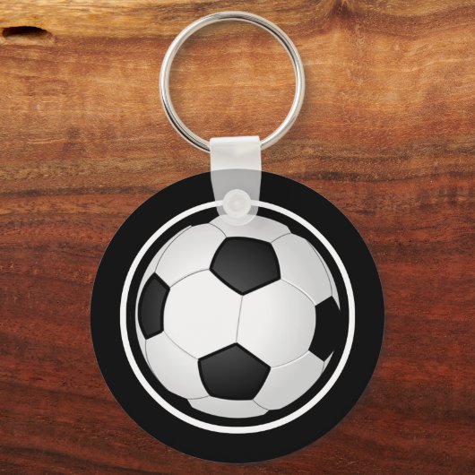 Schwarze, weiße, billige Schlüsselanhänger Fußball (Rückseite)
