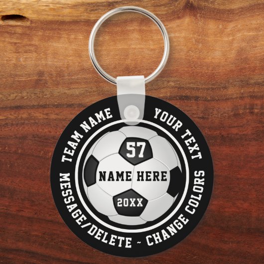 Schwarze, weiße, billige Schlüsselanhänger Fußball (Vorderseite)