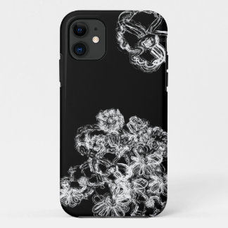 schwarze weiße Blumen mit Bleistift gezeichnet iPh Case-Mate iPhone Hülle