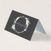 SCHWARZE, WEISSE, BLUMENBUNCHBREITE PLATZKARTEN (Rückseite)