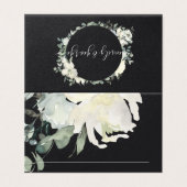 SCHWARZE, WEISSE, BLUMENBUNCHBREITE PLATZKARTEN (Außenseite Aufgefaltet)