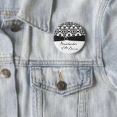 Schwarze, weiße Damast-Großmutter des Button (Beispiel)