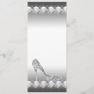 Schwarze weiße Diamant High Heel Schuh Geburtstags Einladung