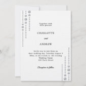 Schwarze weiße Diamanten Luxus-Hochzeit Einladung (Vorderseite)